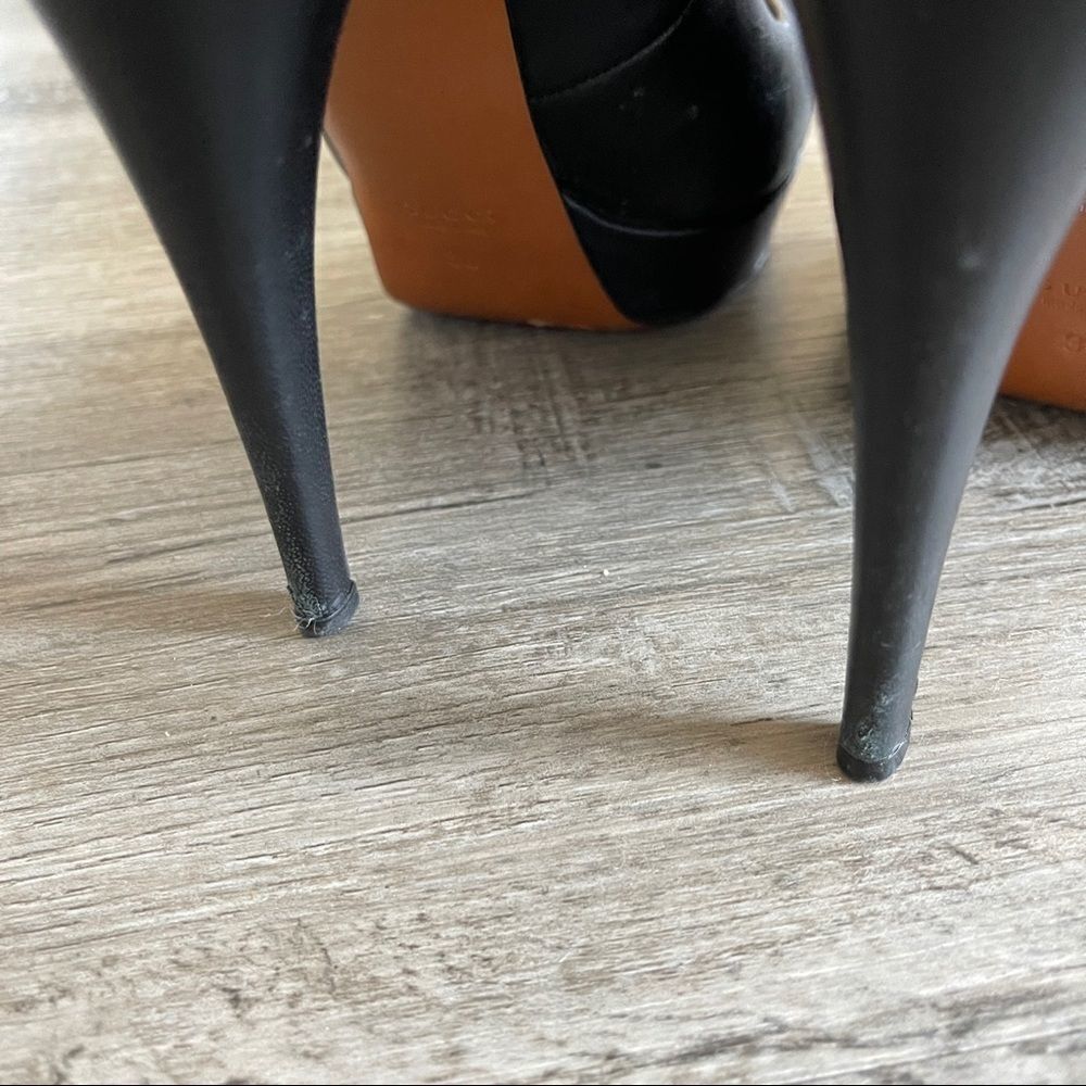 Gucci Nappa Charlotte Pump Stiletto Heels in Black Leather EU 38 US 8 MSRP $540 - Picture 3 of 12